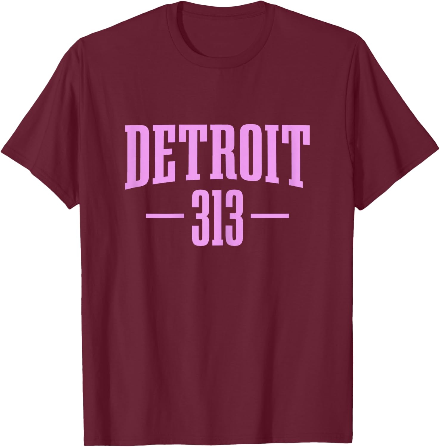 Detroit Michigan 313 Area Code Pride Retro T-Shirt - T-Shirt | Maroon