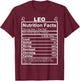 Horoscope Zodiac Sign Astrology Nutrition Facts Leo T-Shirt - T-Shirt | Maroon