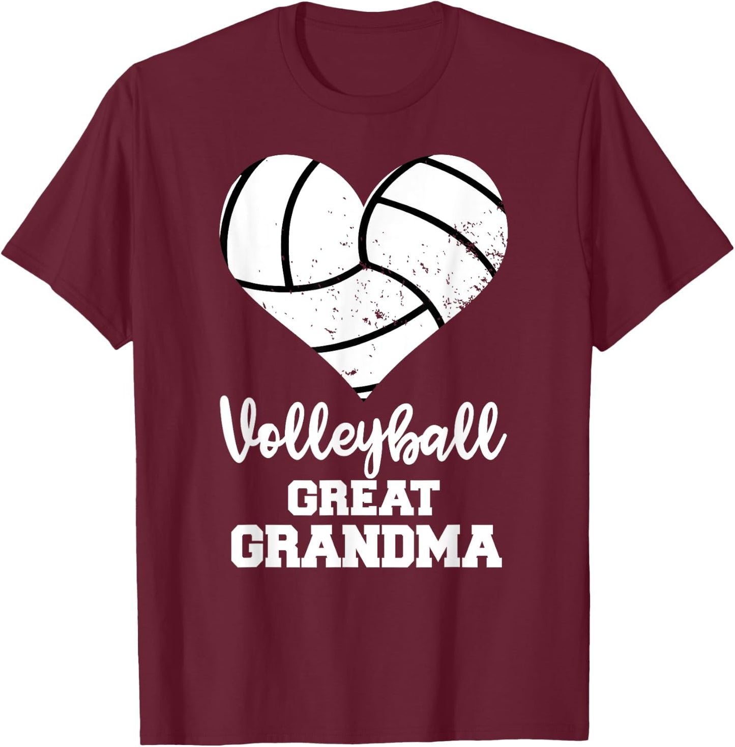 Volleyball Great Grandma Funny Volleyball Player Grandma T-Shirt - T-Shirt | Maroon