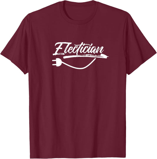 Electrician Electrical Electric Electronic T-Shirt - T-Shirt | Maroon