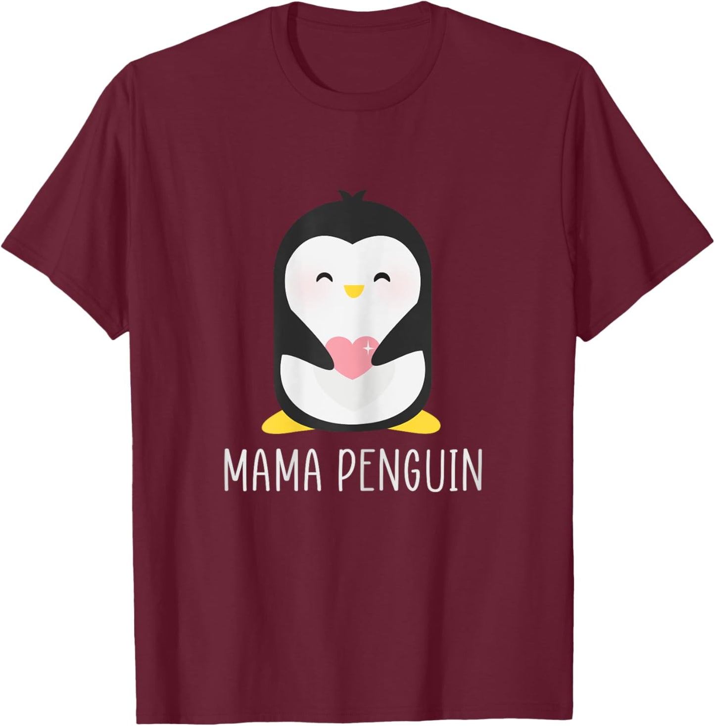 Penguin MAMA - Mother's Funny & Cute Dad Gift T-Shirt - T-Shirt | Maroon