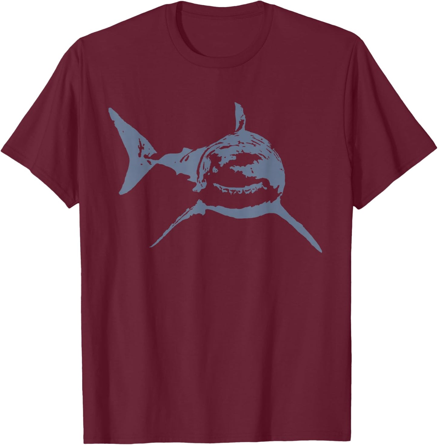 Great White Shark Graphic Design for Shark Lovers T-Shirt - T-Shirt | Maroon
