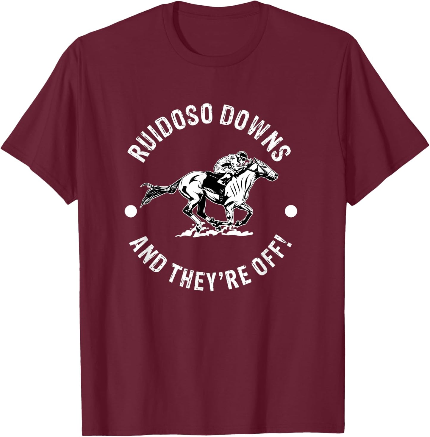 Ruidoso Downs Horse Racer Equestrian New Mexico USA Derby T-Shirt - T-Shirt | Maroon