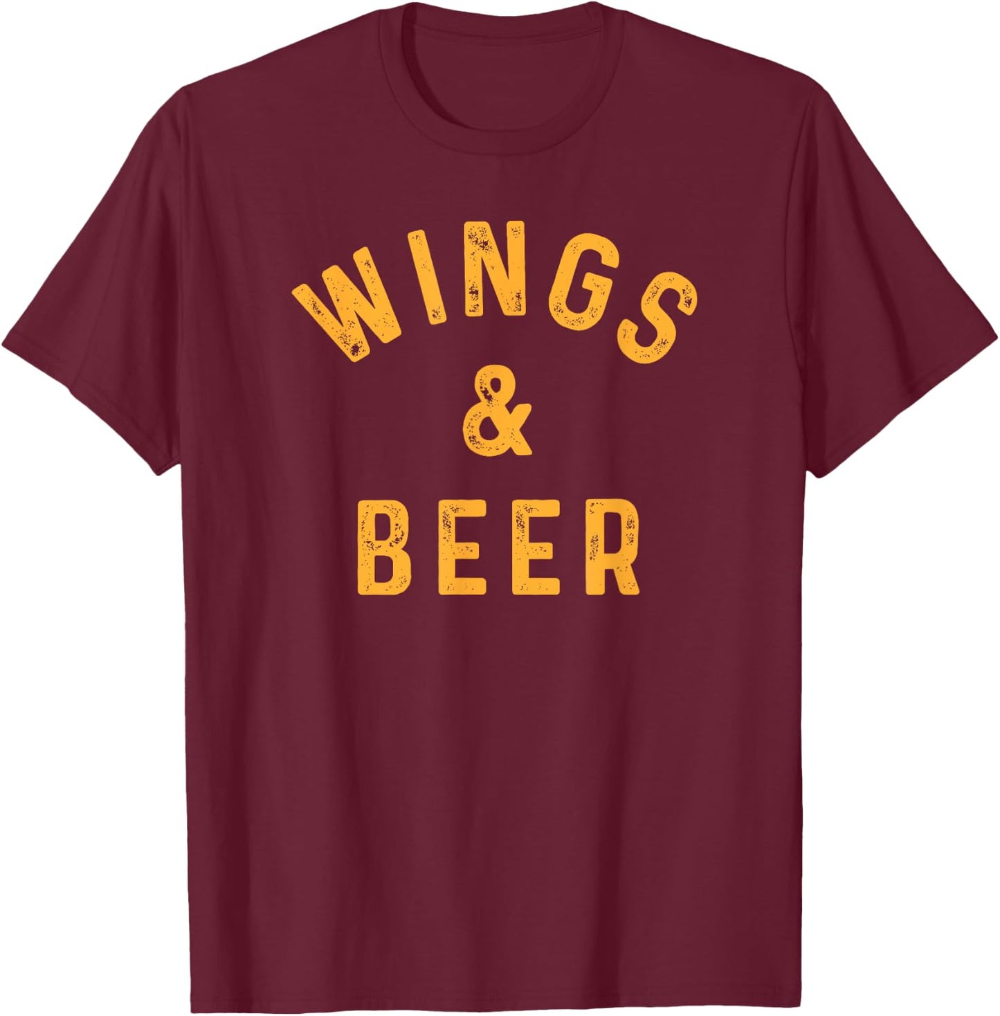 Wings & Beer Funny Buffalo Chicken Lover Beer Drinker T-Shirt - T-Shirt | Maroon