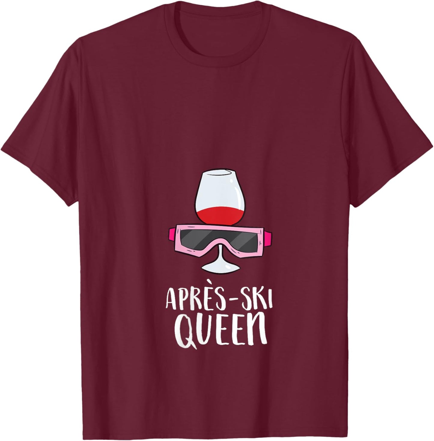 Apres Ski Party Women Apres Ski Queen V-Neck T-Shirt - T-Shirt | Maroon