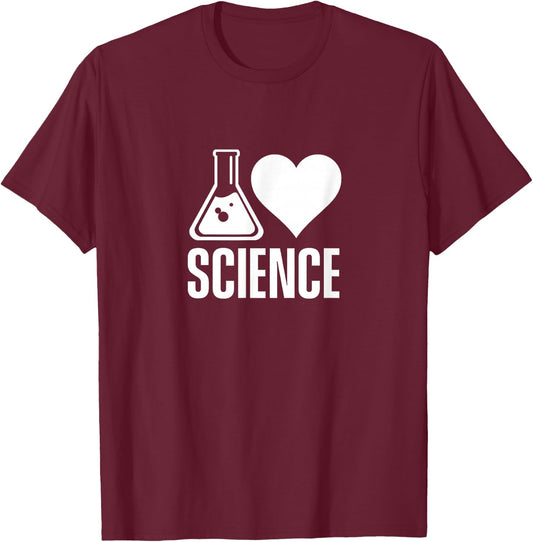 I love science Lover Teacher Scientist Sciences T-Shirt - T-Shirt | Maroon