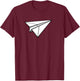 Paper Airplane T-Shirt - T-Shirt | Maroon