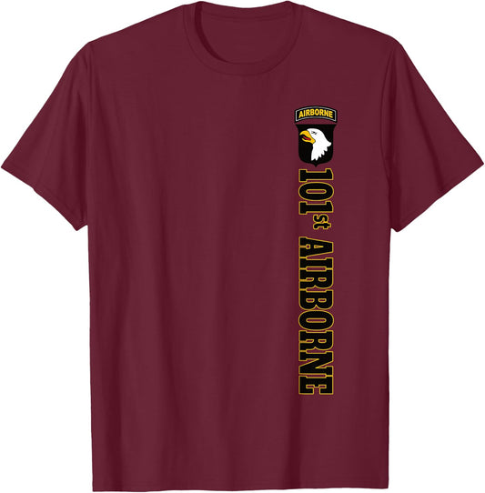 US Army 101st AIRBORNE Division Color Patch T-Shirt - T-Shirt | Maroon