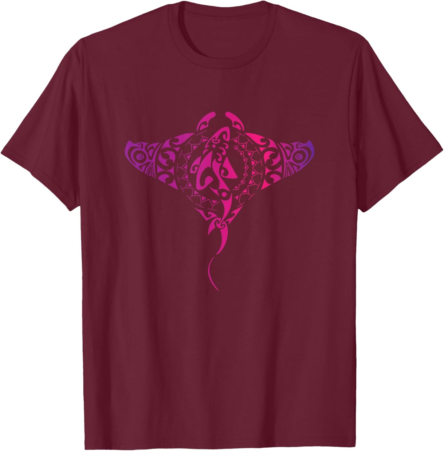 Hawaii Tribal Manta Ray Hawaiian Shirt Shark Lover T-Shirt - T-Shirt | Maroon
