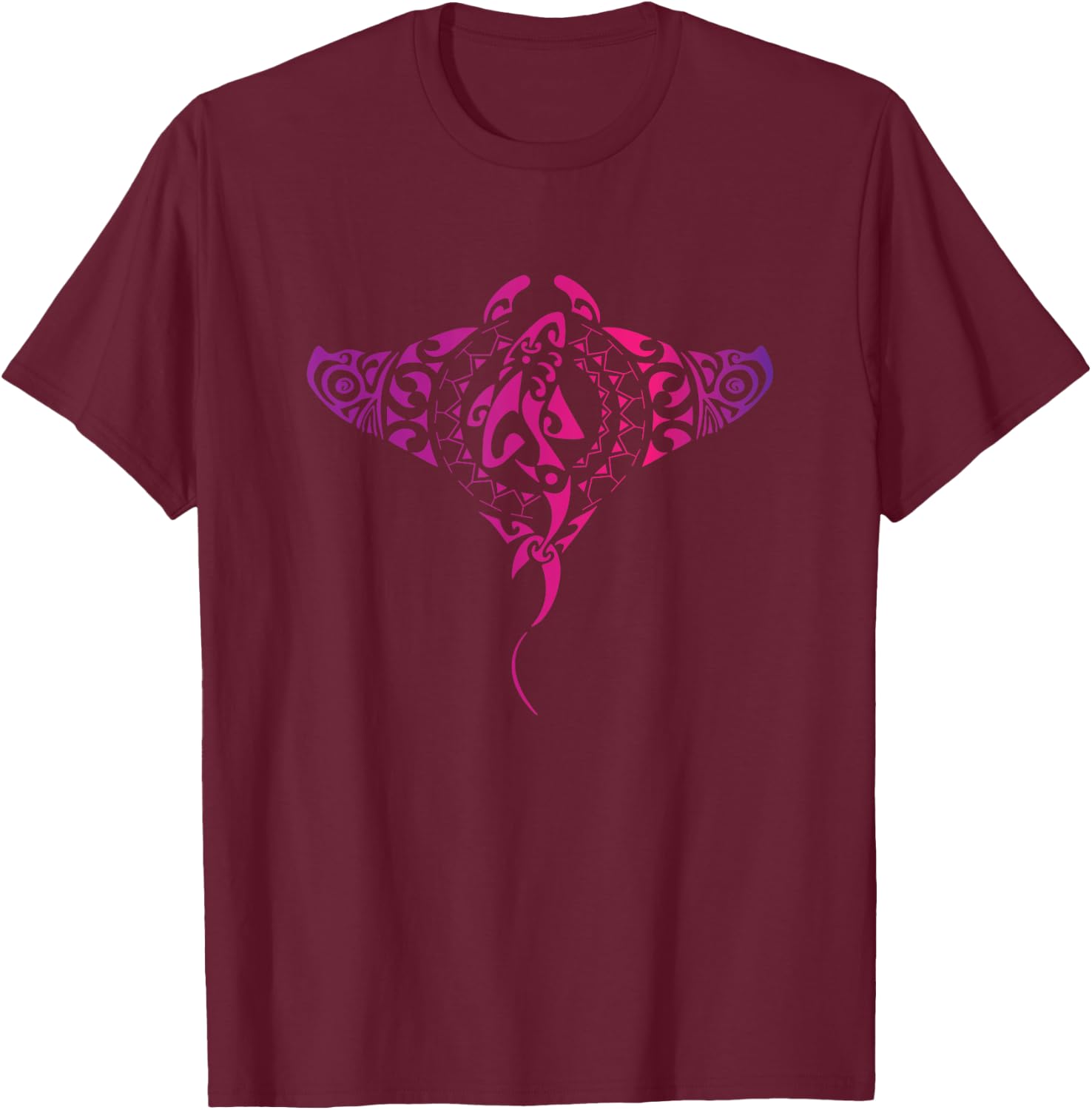 Hawaii Tribal Manta Ray Hawaiian Shirt Shark Lover T-Shirt - T-Shirt | Maroon