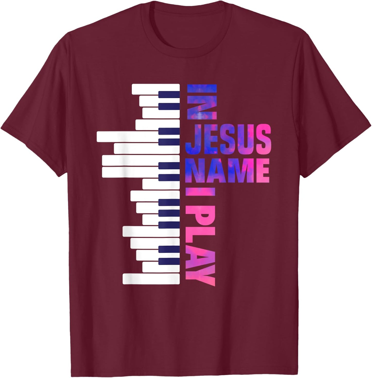 Christian Jesus Piano Player Pianist Keyboard Player Piano T-Shirt - T-Shirt | Maroon