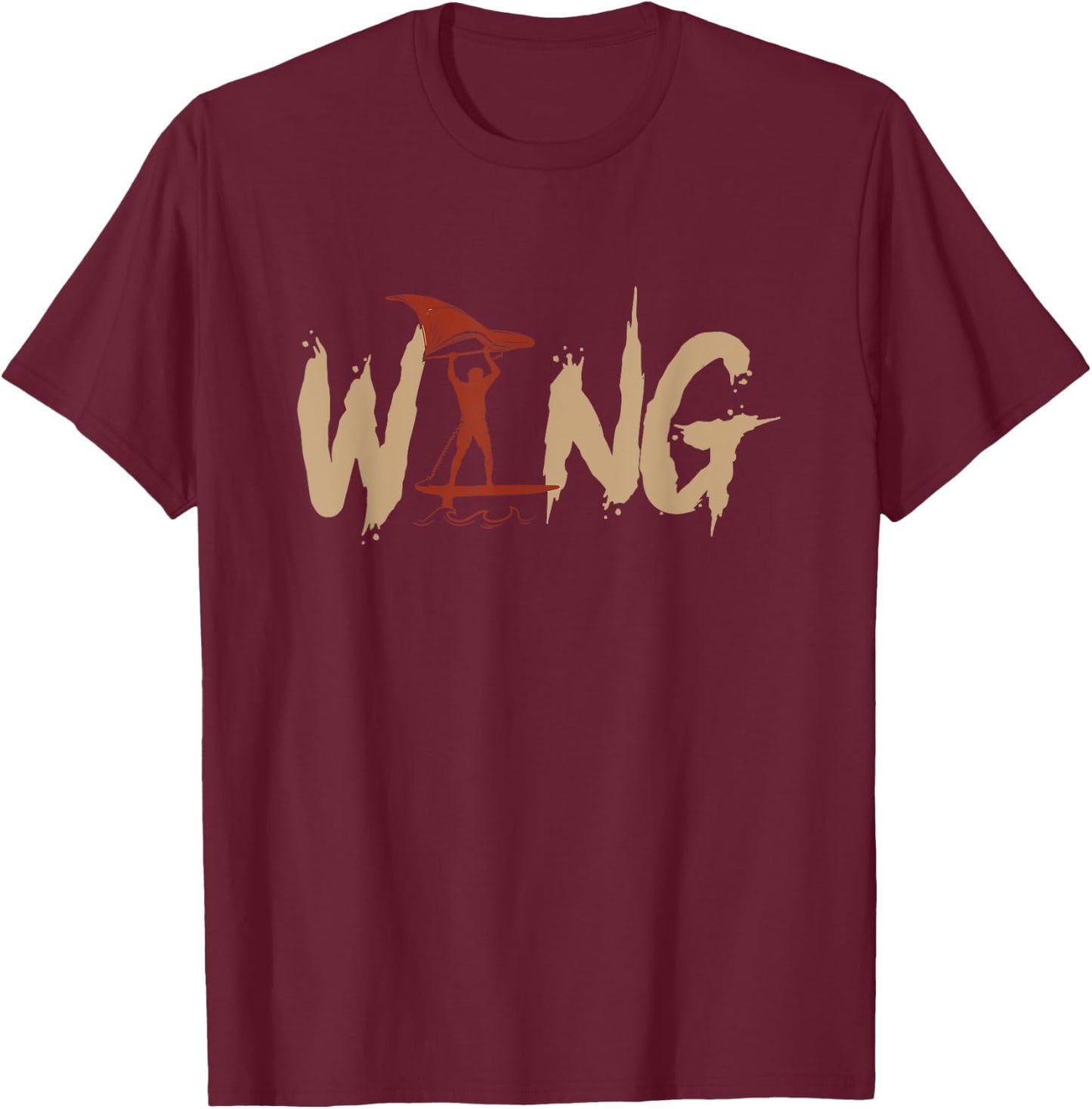Wing Foiling Wing Surf Wing Foil Wingfoil T-Shirt - T-Shirt | Maroon