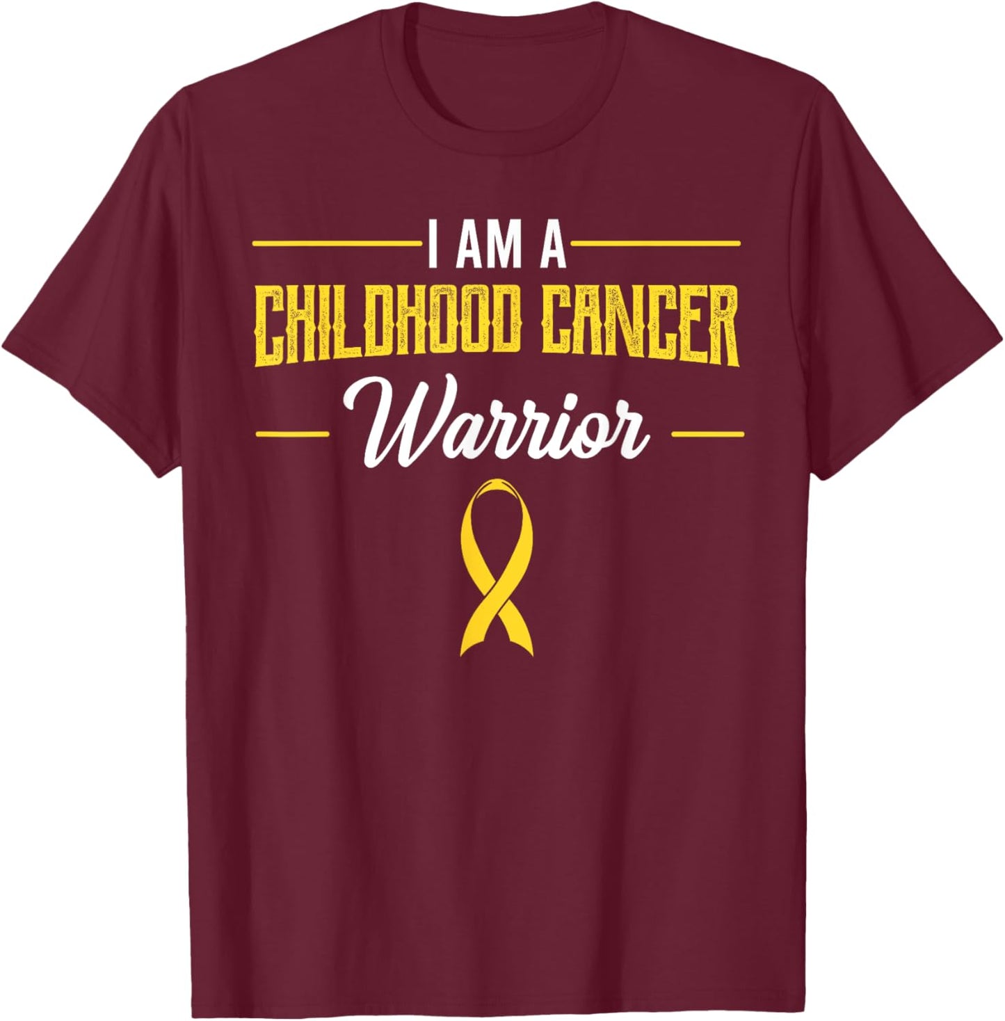 Childhood Cancer Warrior Pediatricians Awareness Ribbon Gift T-Shirt - T-Shirt | Maroon