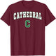 Cathedral High School Green Wave T-Shirt - T-Shirt | Maroon