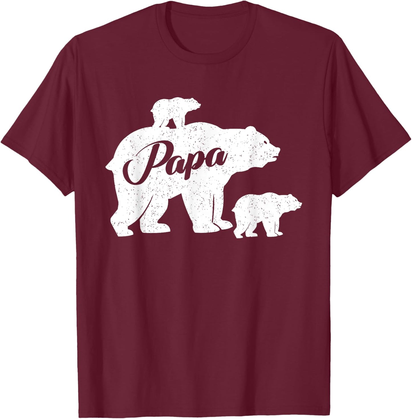 Papa Bear - Baby Newborn Twin Dad Bear Papabear T-Shirt - T-Shirt | Maroon