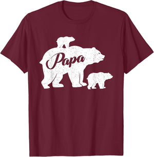 Papa Bear - Baby Newborn Twin Dad Bear Papabear T-Shirt - T-Shirt | Maroon