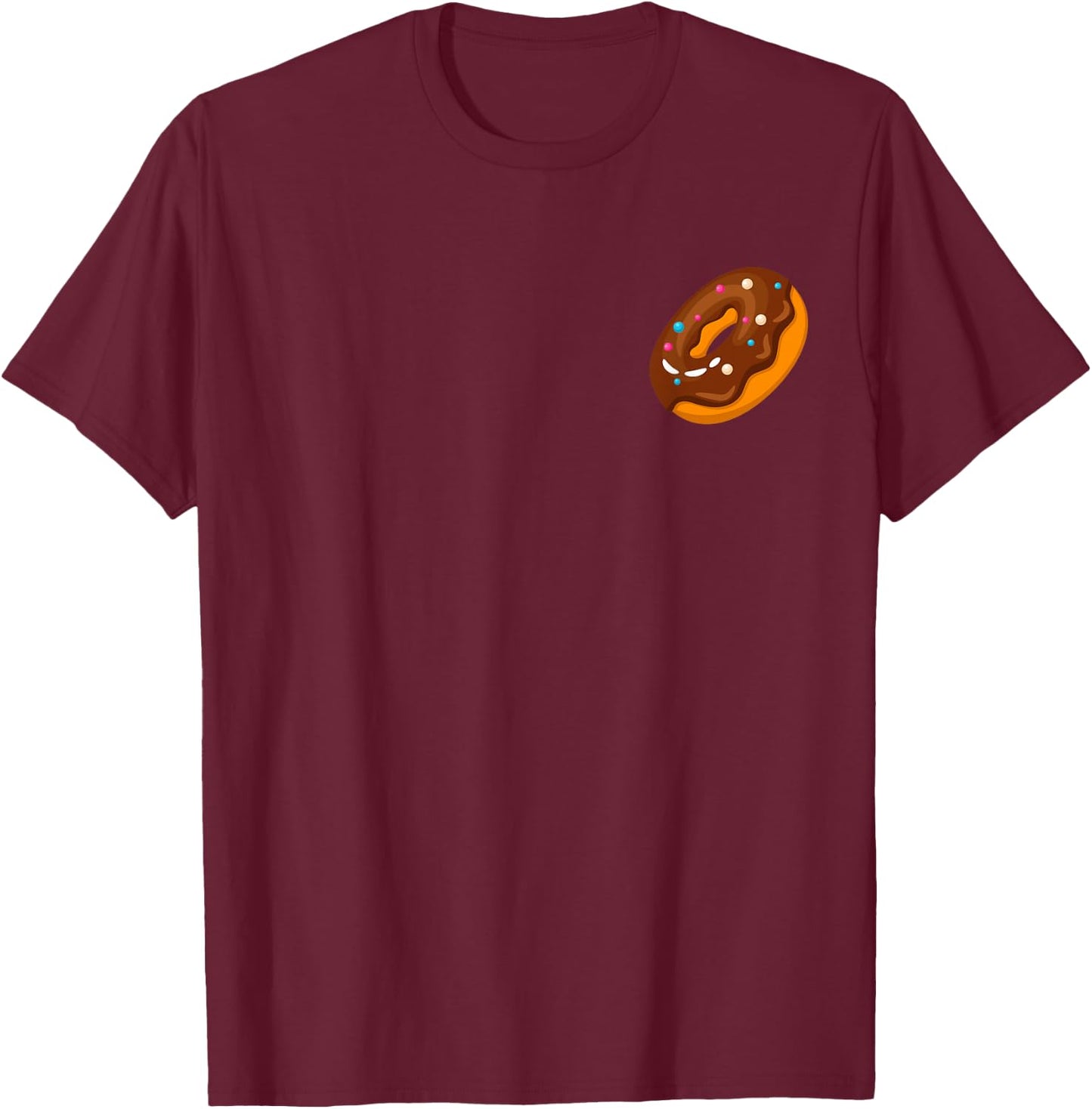 Donut Pocket Shirt Pink Sprinkle Doughnut Lovers Sweet T-Shirt - T-Shirt | Maroon