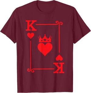 King Hearts Card Costume - Playing Cards - King of Hearts T-Shirt - T-Shirt | Maroon