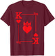 King Hearts Card Costume - Playing Cards - King of Hearts T-Shirt - T-Shirt | Maroon