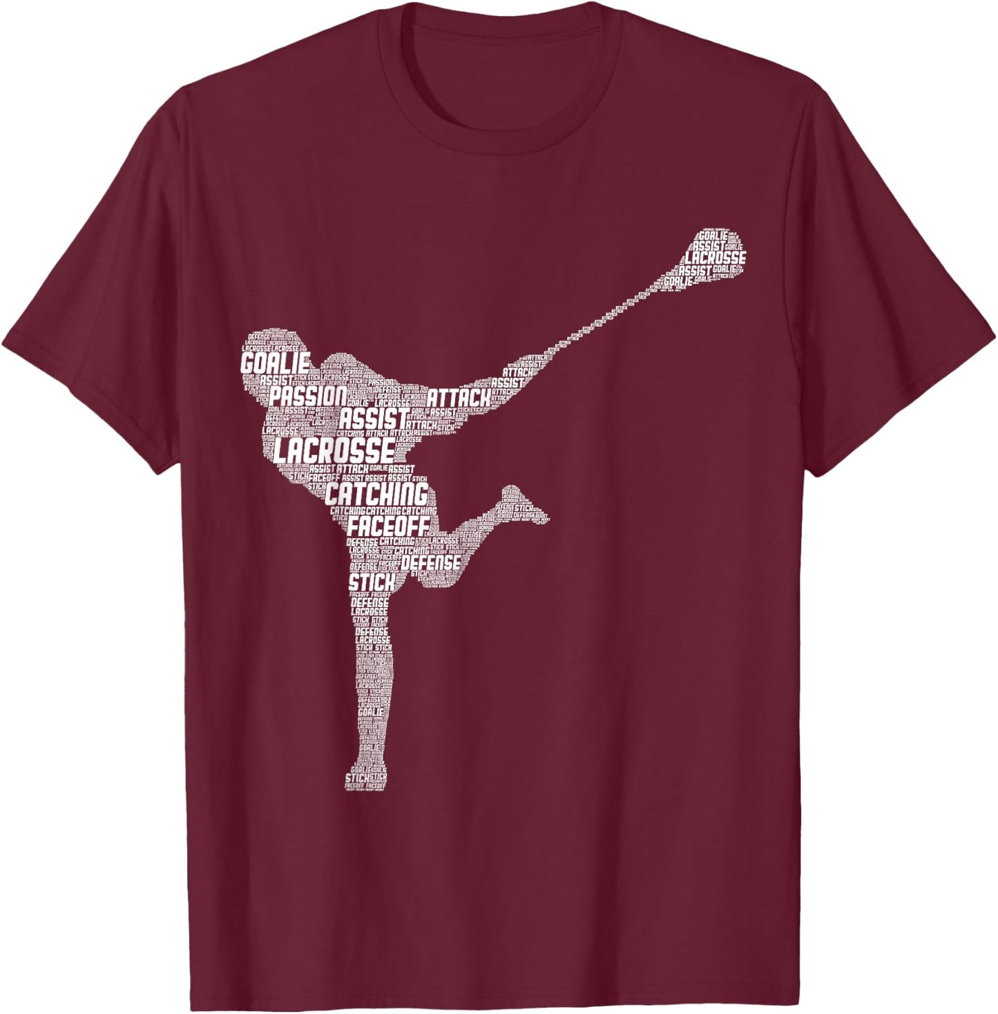 Lacrosse Player Youth Kids Boys Men T-Shirt - T-Shirt | Maroon