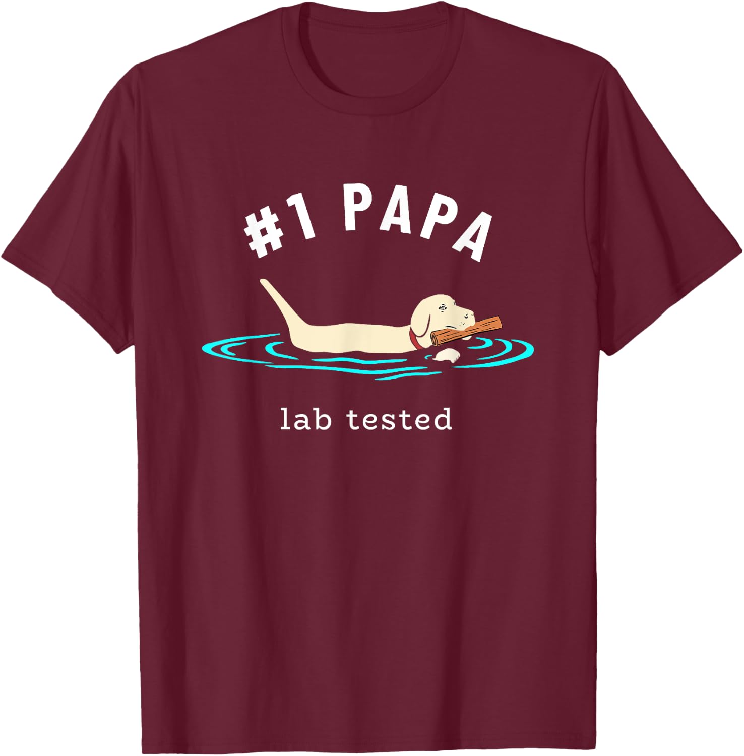 Lab Papa Yellow Labrador Retriever - Lab Dog Lover Men T-Shirt - T-Shirt | Maroon