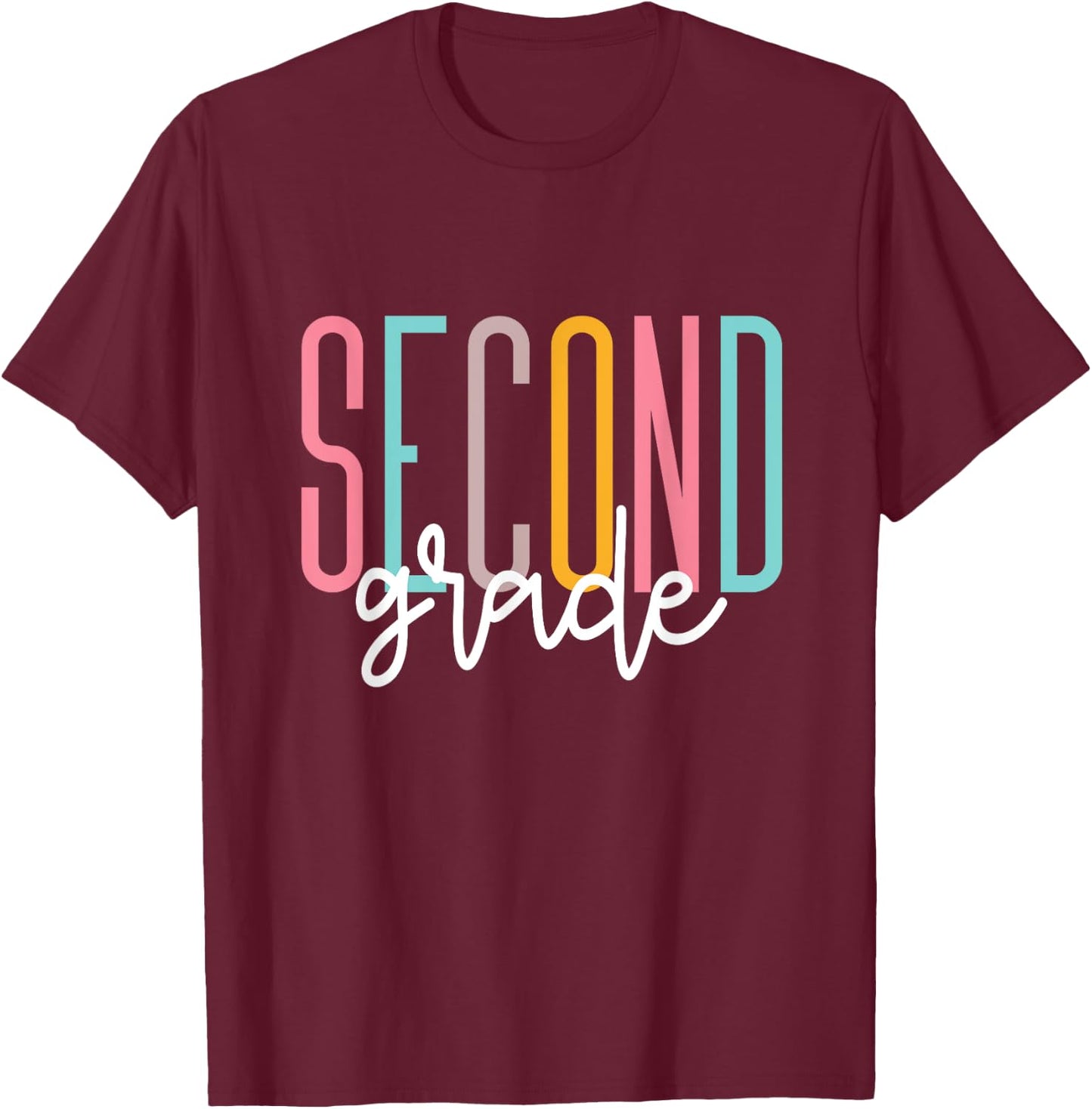 Second Grade Girls Boys Teacher Team 2nd Grade Squad T-Shirt - T-Shirt | Maroon
