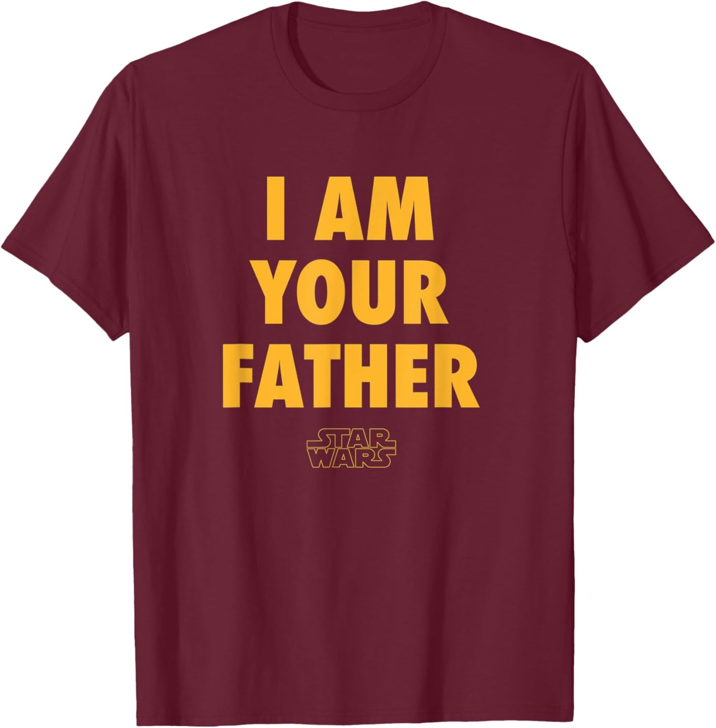 Amazon Essentials Disney | Marvel | Star Wars | Princess Men's Father's Day Graphic Short Sleeve , Black, Small T-Shirt - T-Shirt | Maroon