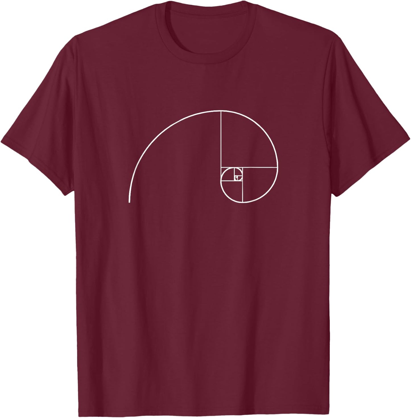 Fibonacci Spiral Golden Ratio Mathematics Geometry Shirt T-Shirt - T-Shirt | Maroon