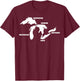 Great Lakes Card T-Shirt - T-Shirt | Maroon