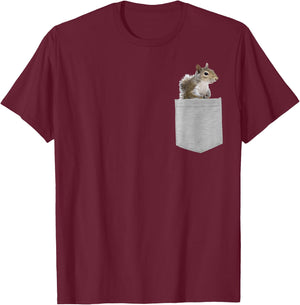 Animal in Your Pocket Grey Squirrel T-Shirt - T-Shirt | Maroon