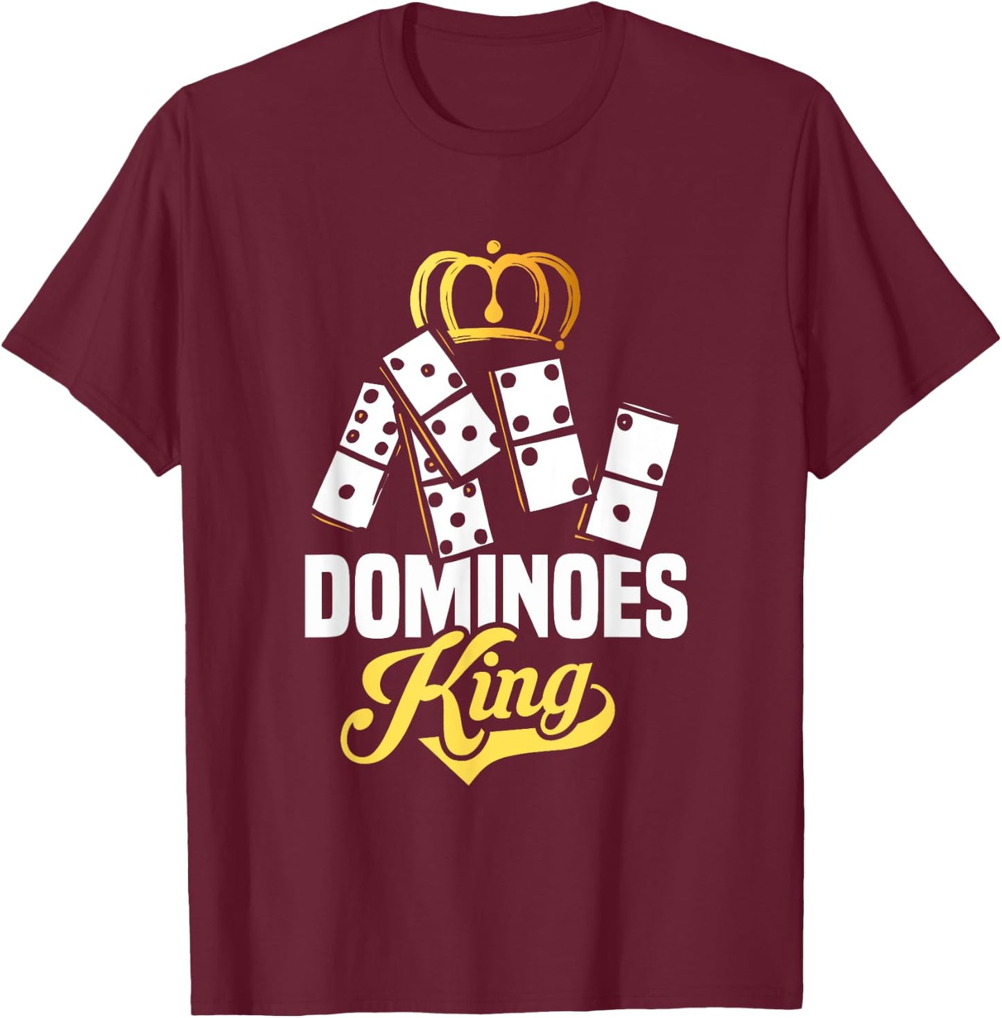 Dominoes King | Board Game | Domino T-Shirt - T-Shirt | Maroon