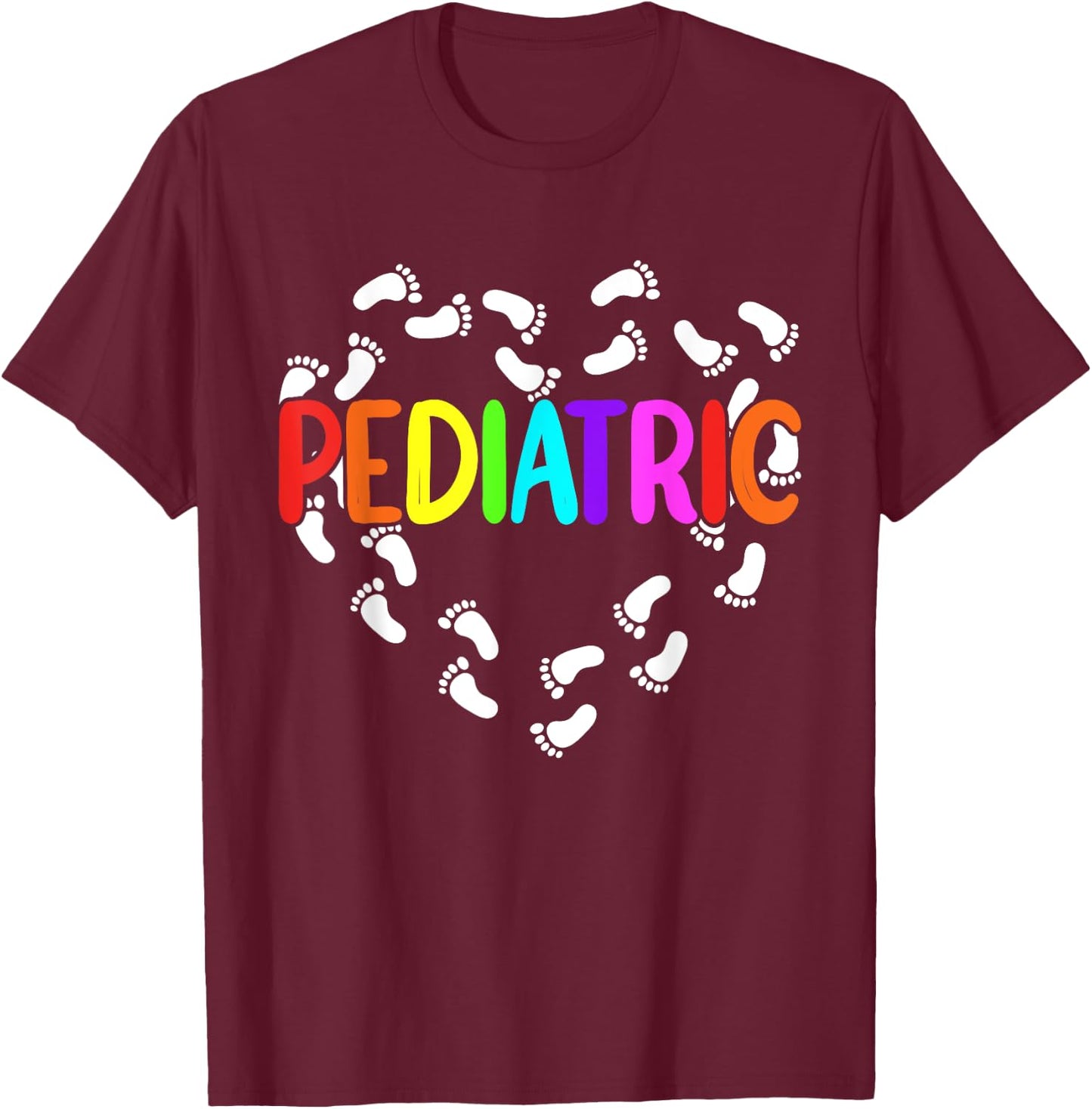 Medical Nursing Pediatric Doctor Pediatrician Pediatric Graphic Pediatric Nurse - Kids - - Black - Short Sleeve - Small - Classic Fit - Cotton 60% Polyester 40% T-Shirt - T-Shirt | Maroon