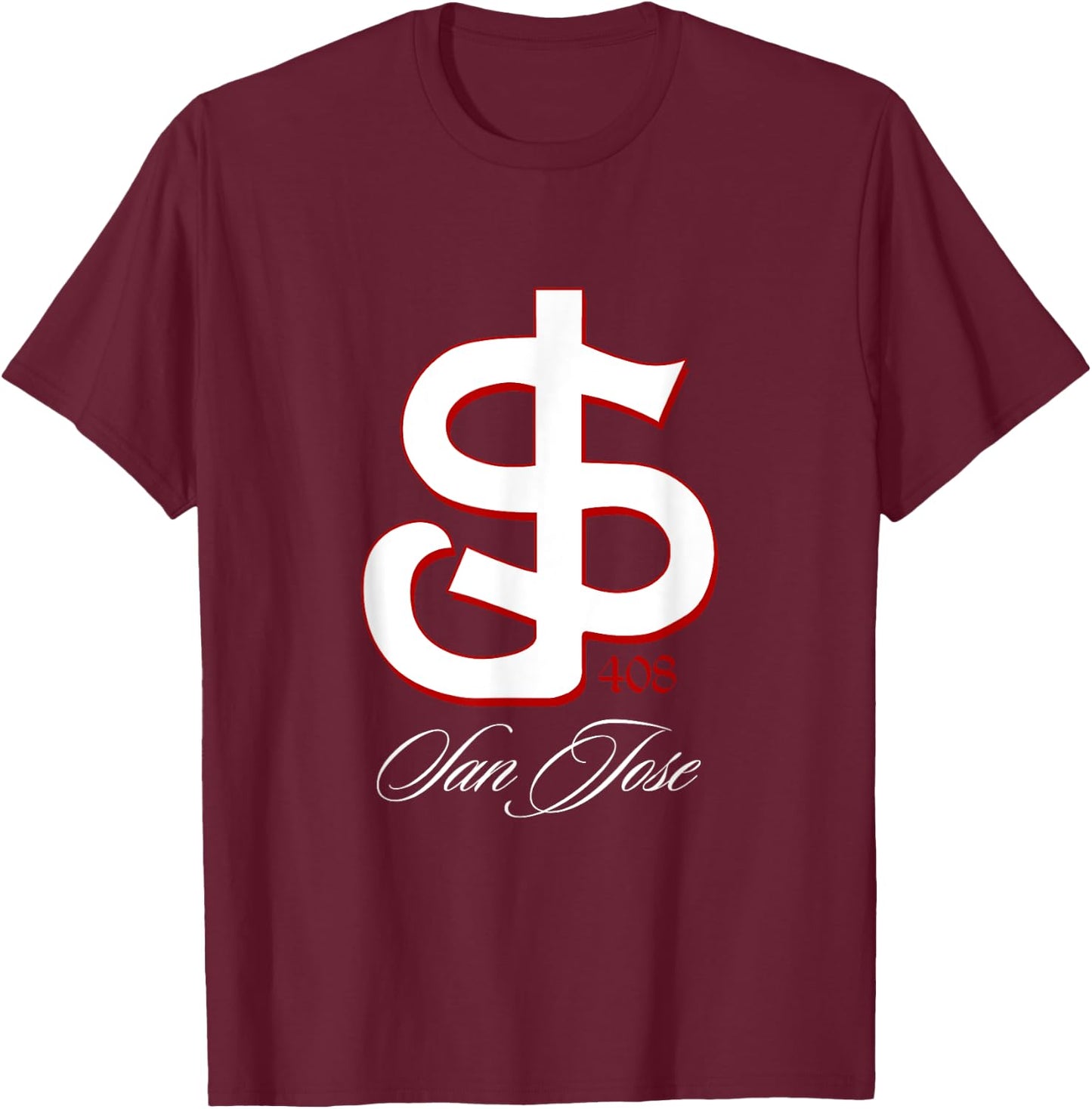 San Jose shirt, SJ 408 San Jo, San Jose shirts, San Jose 408 T-Shirt - T-Shirt | Maroon