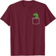 Dinosaur - Minimalistic Pocket Design - Funny Dino Classic T-Shirt - T-Shirt | Maroon