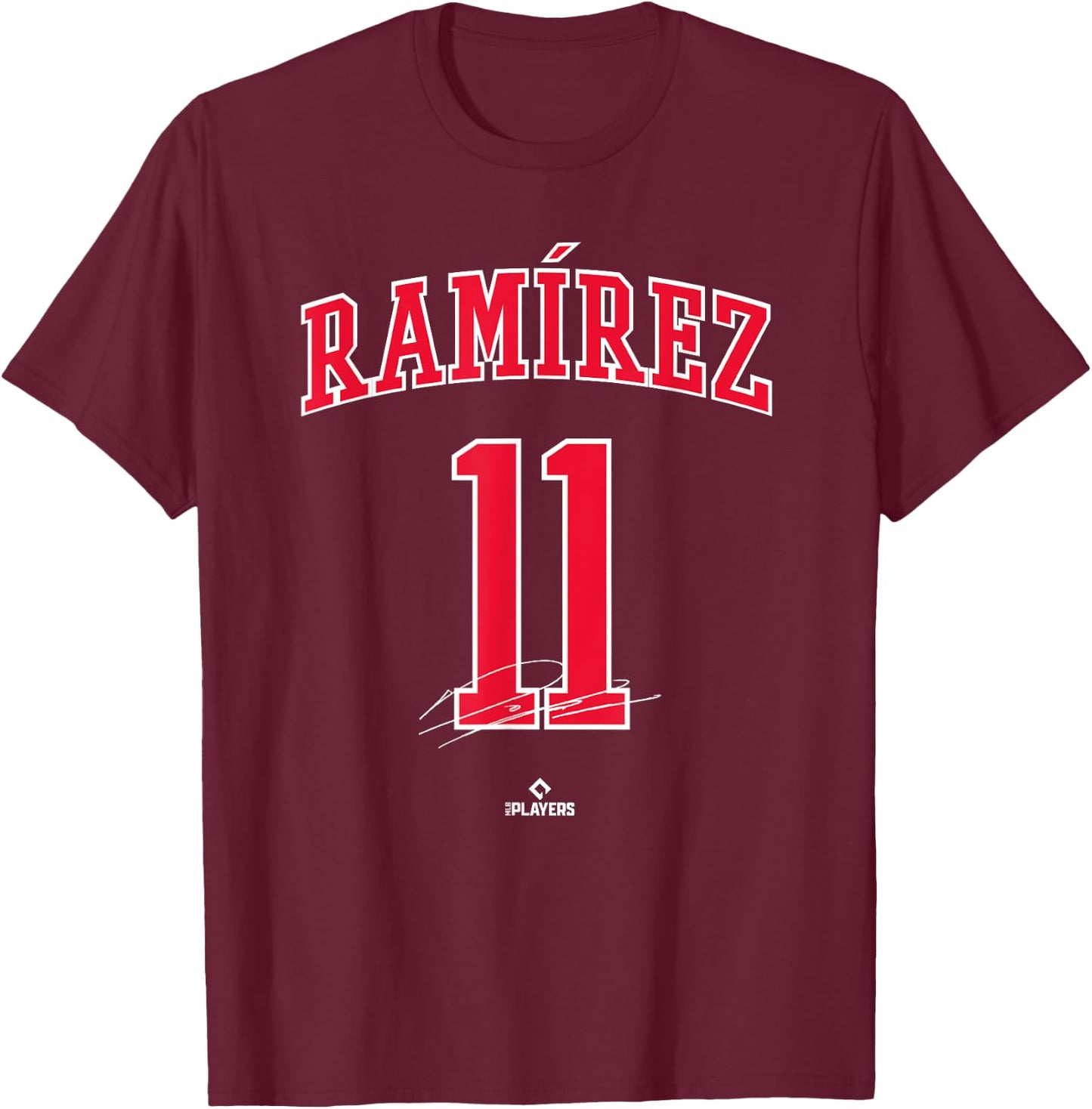 Jose Ramirez Cleveland Baseball Player MLBPA Baseball Fan T-Shirt - T-Shirt | Maroon