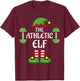 Athletic Elf Family Matching Group Christmas Sporty T-Shirt - T-Shirt | Maroon