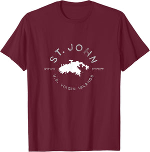 St. John USVI Vintage Retro Graphic T shirt T-Shirt - T-Shirt | Maroon