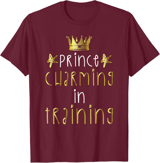 Prince Charming In Training Hero Halloween Lazy Costume Gift T-Shirt - T-Shirt | Maroon