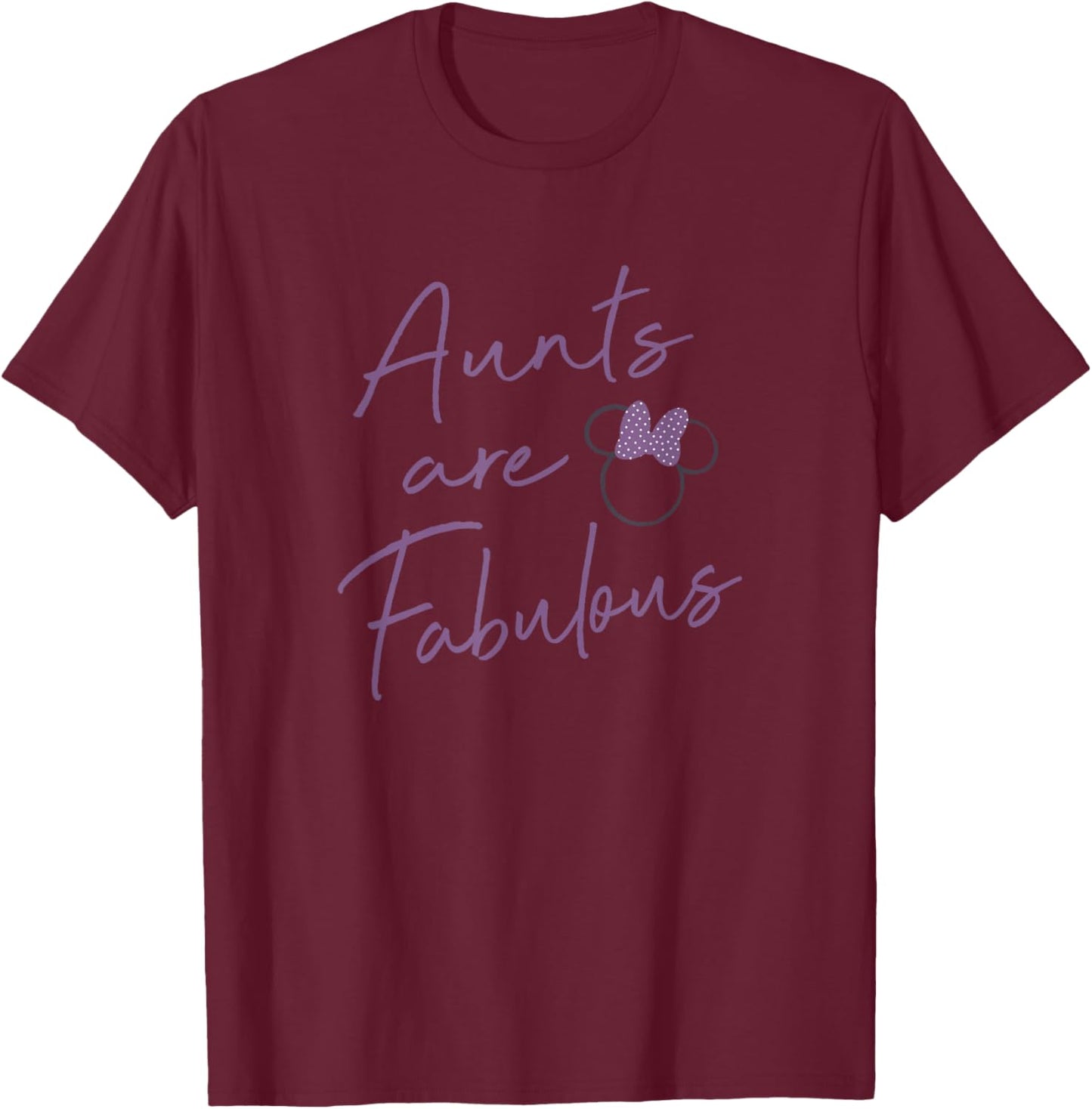 Disney Minnie Mouse Aunts Are Fabulous Purple Text T-Shirt - T-Shirt | Maroon