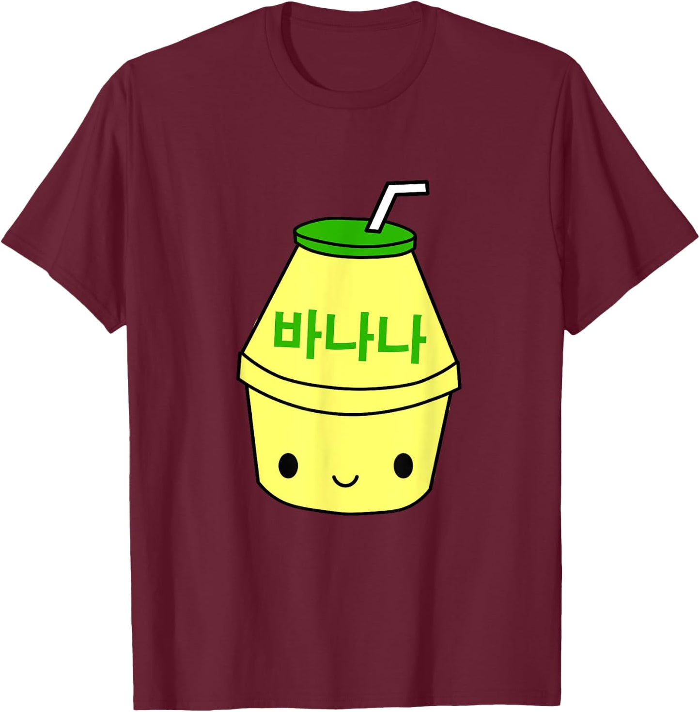 Cute Banana Milk Shirt Korean Kpop Japan Harajuku Kawaii T-Shirt - T-Shirt | Maroon