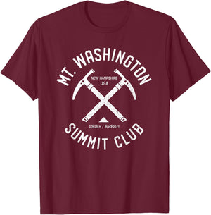 Mt Washington Summit Club | I climbed Mt Washington | Distre T-Shirt - T-Shirt | Maroon