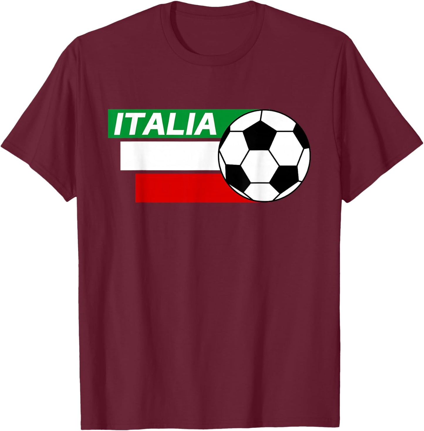 Italy Soccer shirt. Italian flag colors soccer T-Shirt - T-Shirt | Maroon