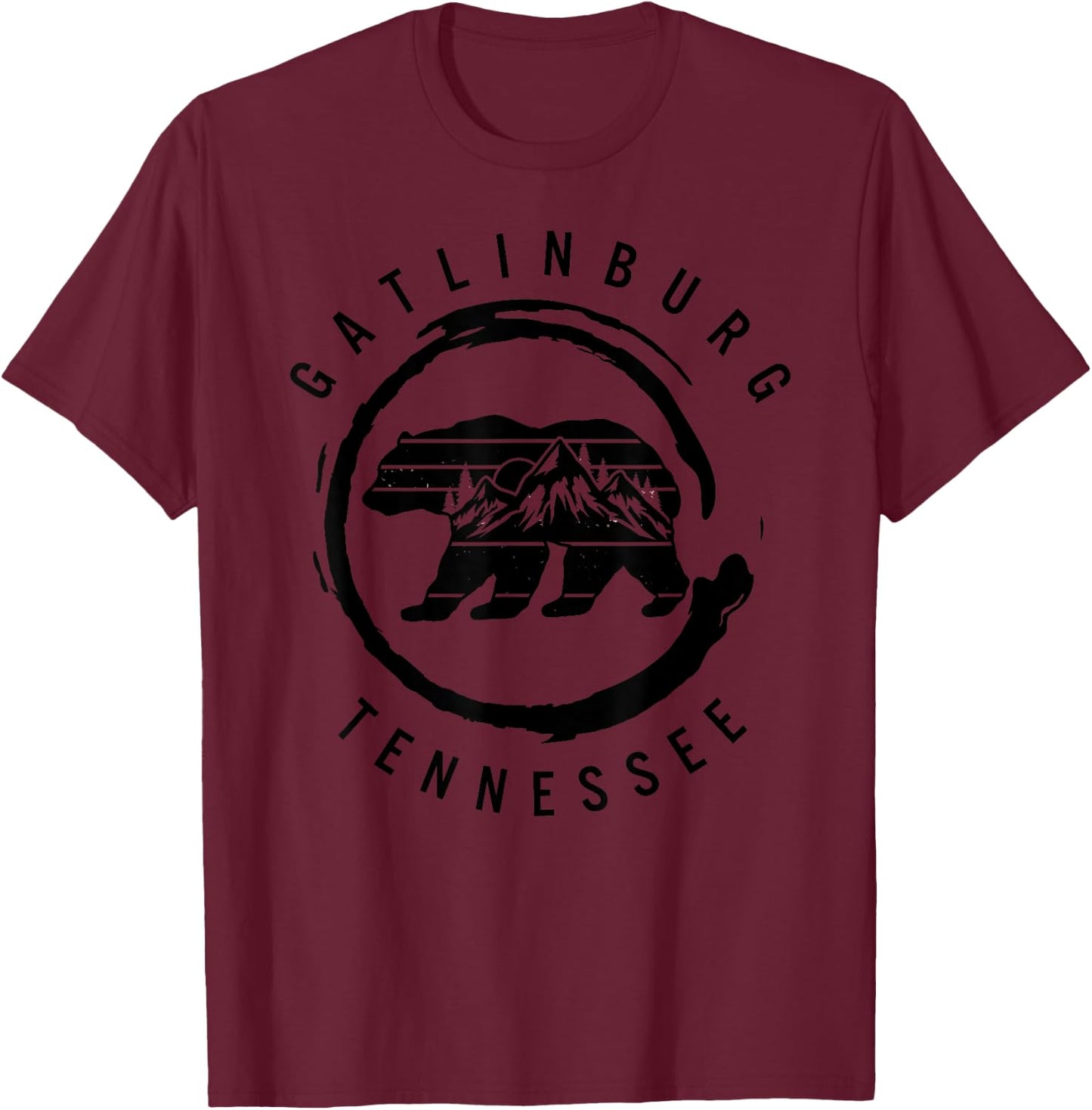 Gatlinburg Tennessee Great Smoky Mountains Bear Souvenir T-Shirt - T-Shirt | Maroon