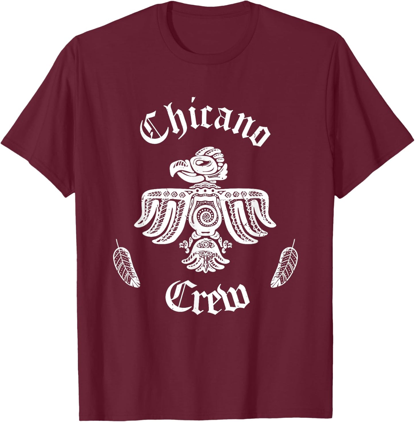 Chicano Crew Shirt | Mexican Huelga Bird Shirt Chicano T-Shirt - T-Shirt | Maroon