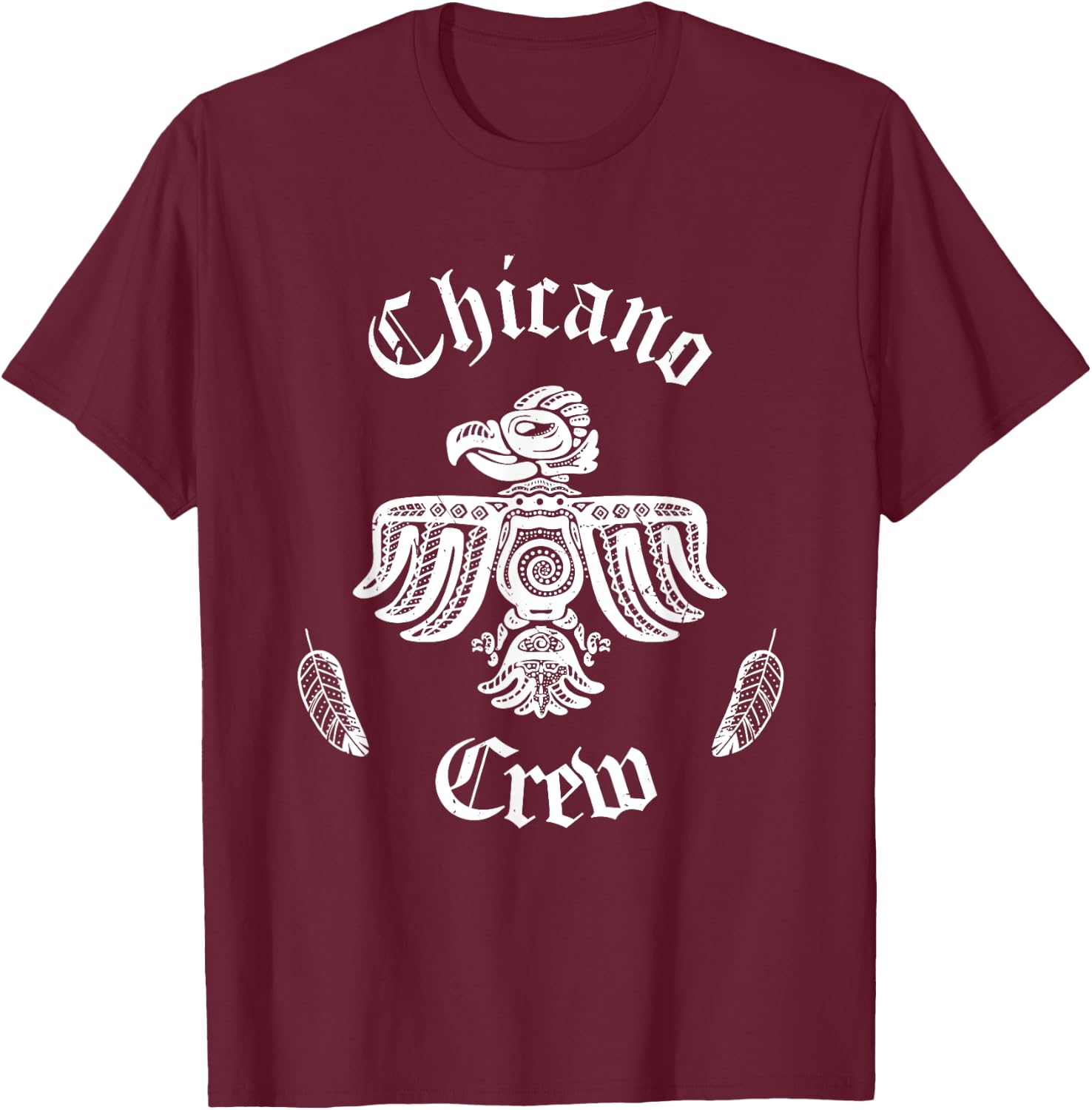 Chicano Crew Shirt | Mexican Huelga Bird Shirt Chicano T-Shirt - T-Shirt | Maroon