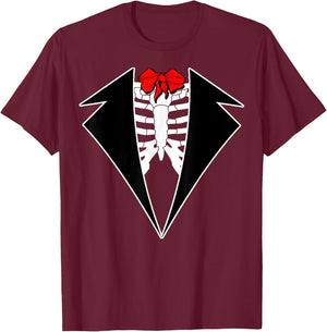 Men's El Novio Muerto Day Of the Dead Groom Costume T-Shirt - T-Shirt | Maroon