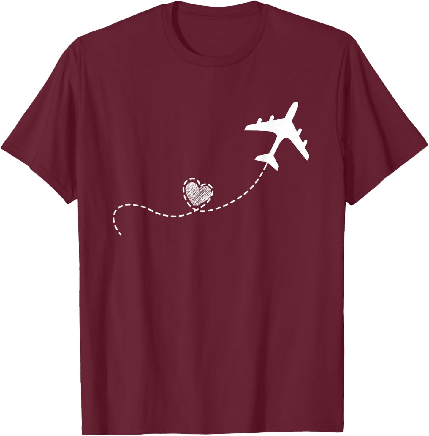 Heart Plane | Pilot Aviation | Airplane T-Shirt - T-Shirt | Maroon
