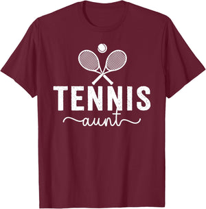 Tennis Aunt Of A Tennis Player Aunt Tennis Auntie T-Shirt - T-Shirt | Maroon