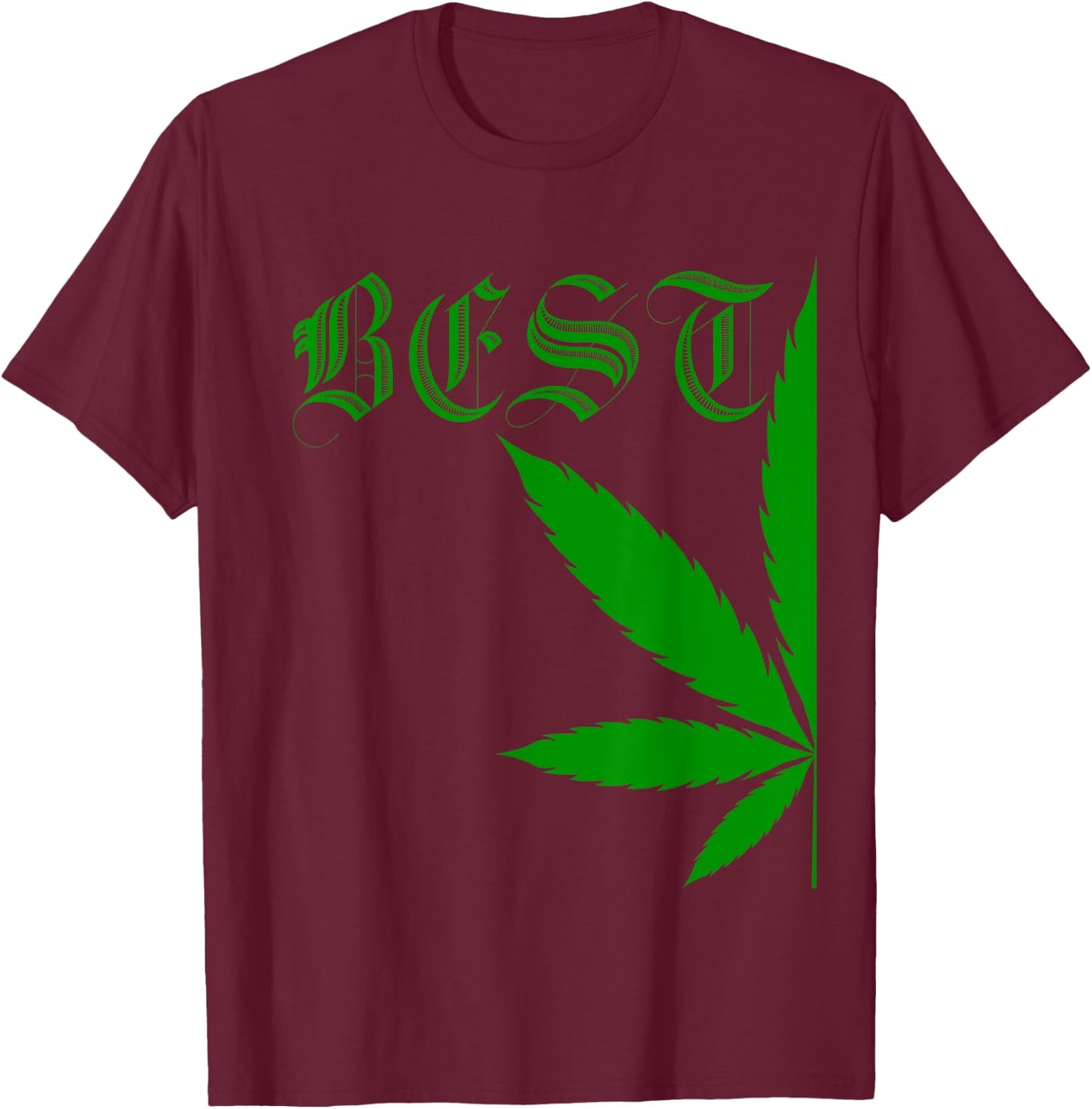 Matching Best Buds Couples Gift BFF Marijuana Leaf Weed T-Shirt - T-Shirt | Maroon