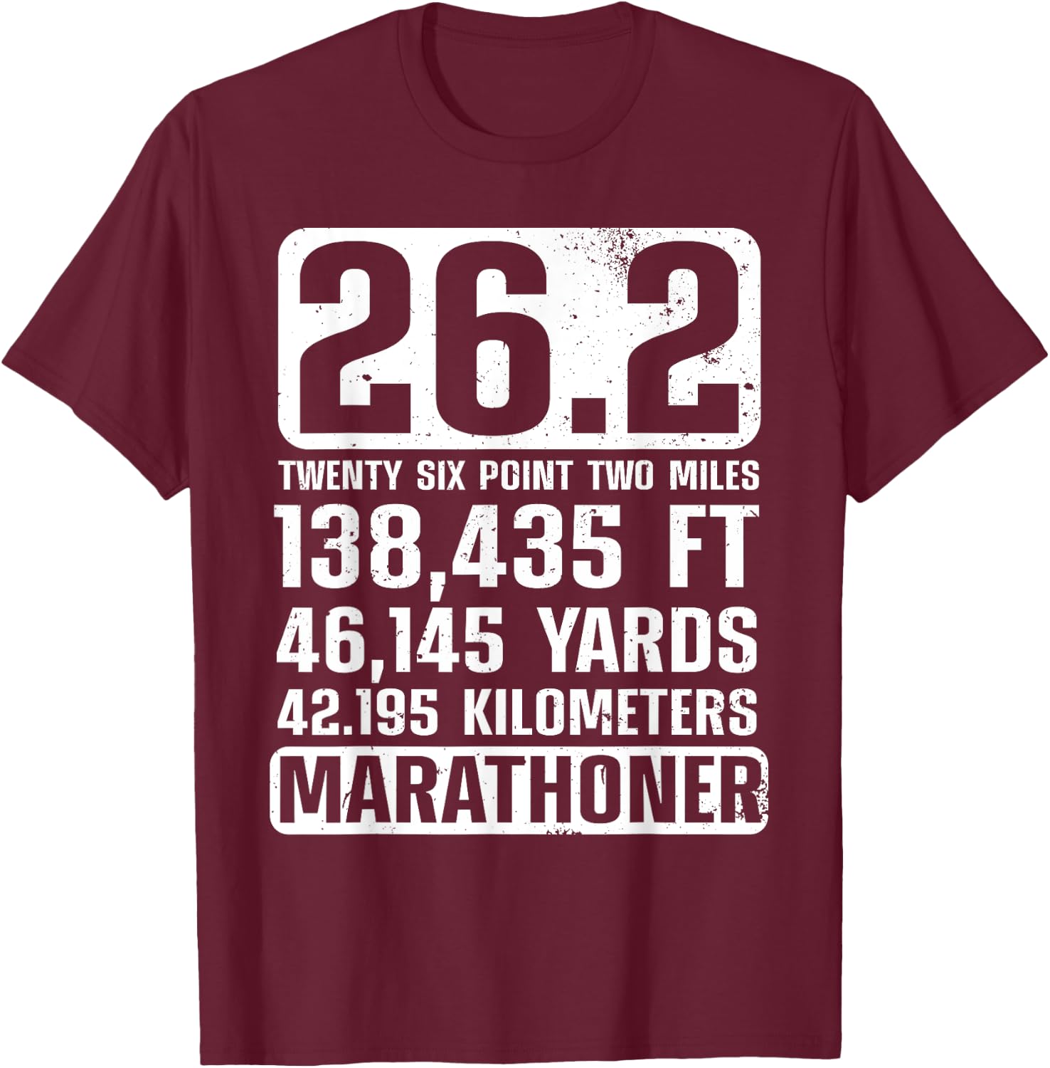 Cool Marathon Art Men Women Marathoner Running 26.2 Finisher T-Shirt - T-Shirt | Maroon